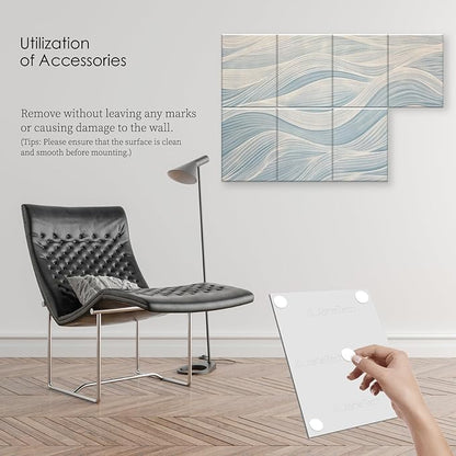 8-Pack Art Acoustic Panels Sound Absorbing Panels, 48x32 Inch Decorative Acoustic Panels, Sound Absorbing Wall Art with Nano Glue for Recording and Home Studio, Office,Conference