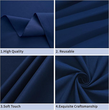 Navy Blue 6 Pack Polyester Table Cloth 60 x 102 Inch, Rectangle Tablecloths for 6 Foot Tables Washable Table Cloth for Party Wedding