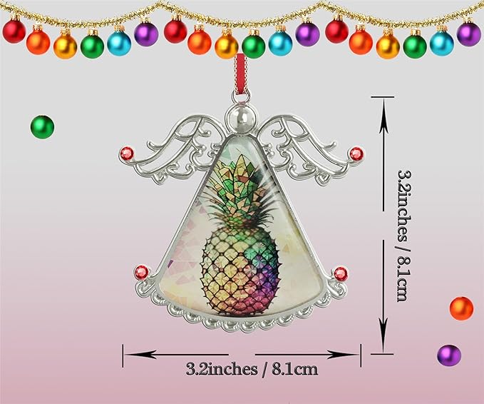 XUTAI Angel Christmas Tree Ornament Pineapple Flowers Glass Hanging Angel Pendant for Holiday Decoration