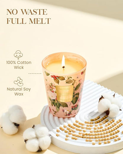 M&SENSE Strawberry Vanilla Scented Natural Soy Wax Candle, 14.1oz 60 Hours Long Lasting Slow Burning, Aromatherapy Fall Winter Festival Thanksgiving Christmas Candle for Stress Relief Home Decor