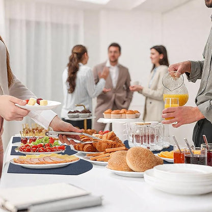 Homaxy Round Table Placemats Set of 6, Washable Wedge Shaped Faux Leather Table Mats, Wipeable Kitchen Dinner Place Mats for Indoor Outdoor, Navy Blue