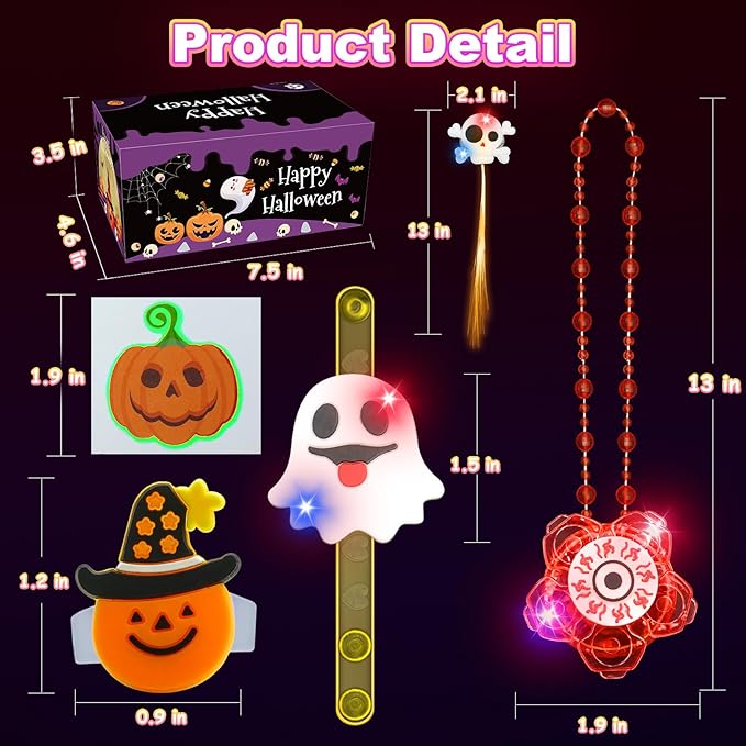 Halloween Party Favors for Kids, 84 Pack Glow in the Dark Toys Halloween Toys Bulk for Halloween Party School Classroom Prizes Goodie Bags Trick or Treats Gifts