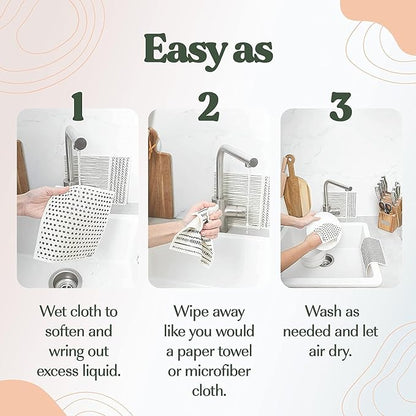 FEBU Swedish Dishcloths 5 Pack Neutral Washable Kitchen Dish Towels