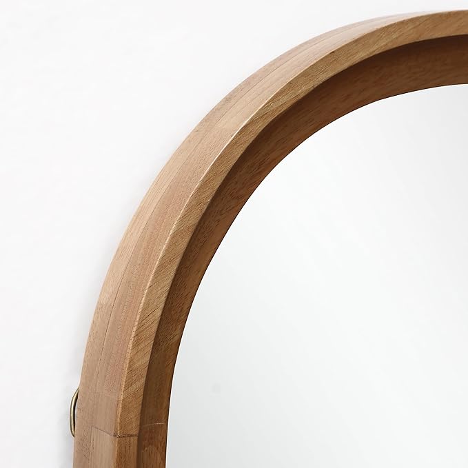 LuxenHome Arched Wall Mirror with Solid Wood Frame, 23.6''x39.5'' Large Farmhouse Wall Mounted Decorative Mirror with Legs, Rustic Arch Mirrors for Bathroom Vanity, Entryway, Living Room, Bedroom