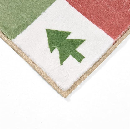 Christmas Checkered Rug 4x6 Washable, Ultra Thin Cute Aesthetic Retro Colorful Christmas Tree Area Rugs for Living Room Bedroom Kitchen Entryway Dorm, Modern Mid-Century Winter Festive Accent Carpet