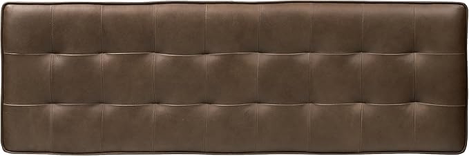 POLY & BARK Napa Luca Leather Bench Accent Chairs in Cocoa Brown
