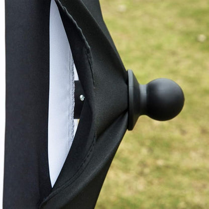 Sunnyglade 7.5' Patio Umbrella Outdoor Table Market Umbrella with Push Button Tilt/Crank, 6 Ribs (Black and White)