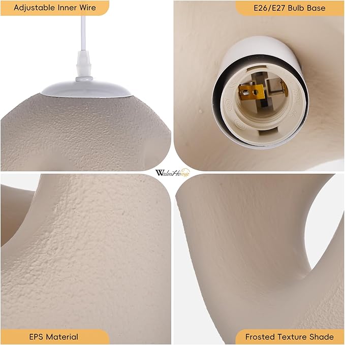 1 Light EPS Chandelier for Dining, Nordic Bedroom Cement Pendant Fixture, Concrete Ceiling Hanging Modern Wabi Sabi 11.81''W Lamp Over Kitchen Bar