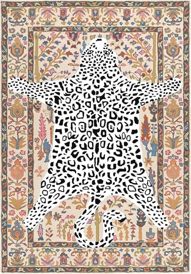 Hand Tufted Modern & Unique Animal Rugs 100% Wool, Soft and Durable Rugs for Your Living Room, Bedroom,Hall Or Any Room (Multi Colour M1, 4 x 6 Feet)