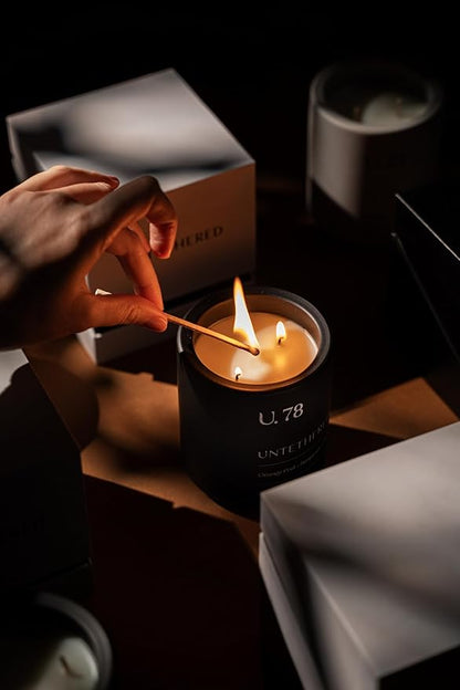 U.78 Luxury Scented Candle – Orange Peel, Bergamot & Sandalwood | Hand-Poured in USA w/ 100% Natural Coconut & Apricot Wax | Double Wick, Long-Lasting Aromatherapy Candle for Home & Gifts (12.5 oz)