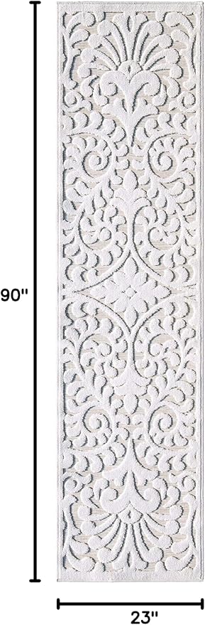 My Texas House Bluebonnets Runner Rug 1.11x7.6 Indoor Outdoor, Natural Driftwood