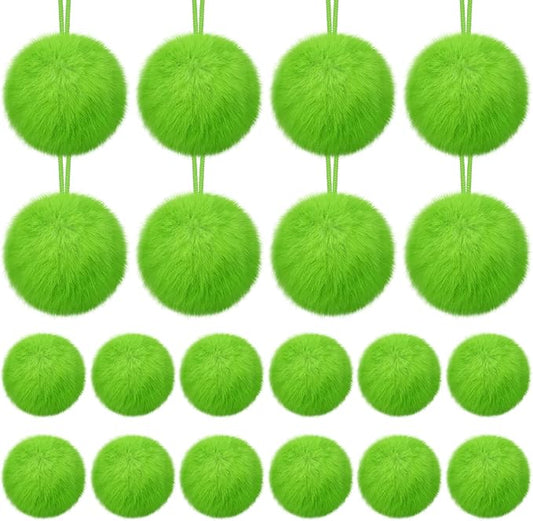 12 Pcs Lime Green Furry Christmas Ball Ornaments Christmas Tree Decorations Pom Pom Ball Ornaments for Christmas Decorations Fireplace Mantel Wall Decor