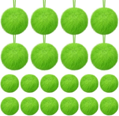 24 Pcs Lime Green Furry Christmas Ball Ornaments Christmas Tree Decorations Pom Pom Ball Ornaments for Christmas Decorations Fireplace Mantel Wall Decor