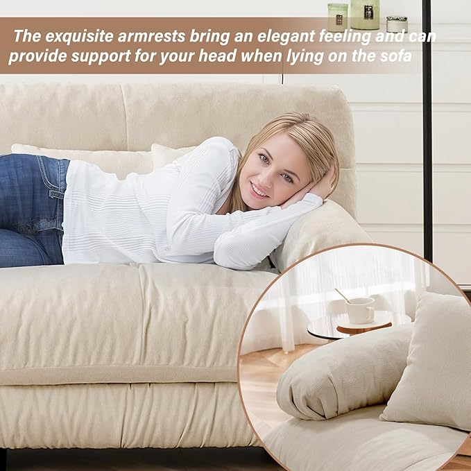 SoarFlash L Shaped Couches for Living Room, Small Sectional Sofa Set with Reversible Chaise, Modern Designed Sleeper Sofas and Modular Couch Function, Suitable for Small Spaces in Apartment, Camel