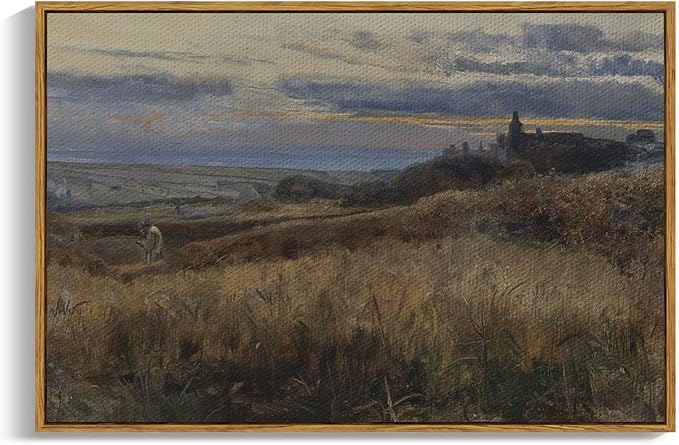 ARPEOTCY Framed Canvas Wall Art Prints, 24x36 Inch, Vintage Farmhouse Landscape Prints for Wall Decor, Large Hanging Art for Bedroom, Living Room, Bathroom, Office