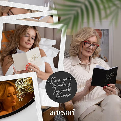 ARTESORI Premium Wedding Vow Book for Her & Him, Soft Touch, Gold Foil, 28 Lined Pages, Wedding Vow Books His and Hers, Wedding Essentials, Wedding Registry Ideas, His and Hers Gifts [White & Navy]