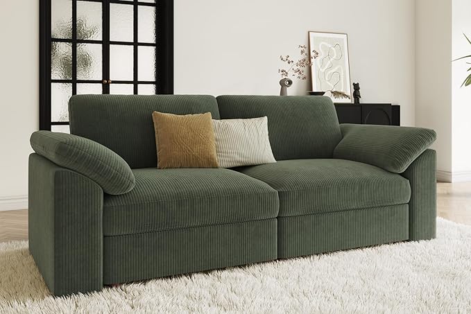 EASE MOOSE Modern Loveseat Sofa for Living Room, Comfty 2 Seat Solid Wood Frame Sofa, FSC Certified Modern Deep Seat Couch, Removable Cover