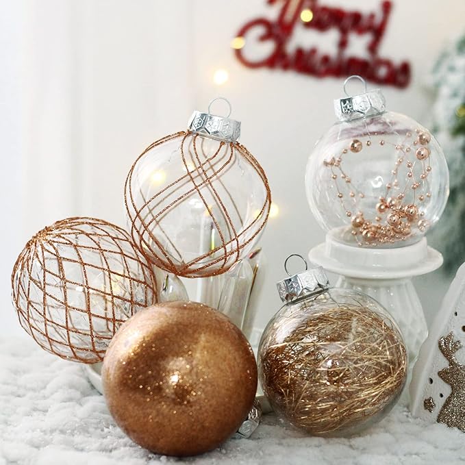 Christmas Ball Ornaments Set, 20ct Large Clear Shatterproof 3.15" Christmas Ornaments for Christmas Tree Decoration Hanging Decorative Baubles for Halloween Thanks Giving Xmas Holiday Party