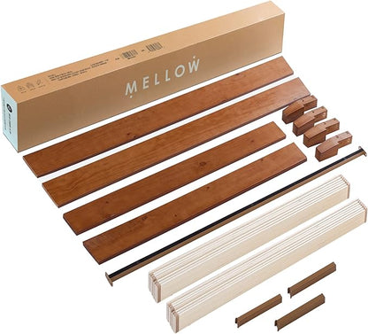 Mellow Naturalista Grand - 12 Inch Solid Wood Platform Bed with Wooden Slats - No Box Spring Needed - King (Cherry)
