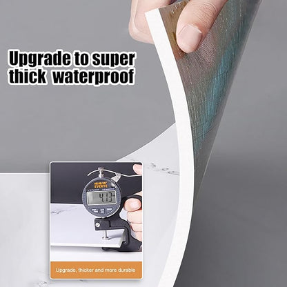 Thick 10pcs Marble Peel and Stick Backsplash Surface Waterproof Wall Panels,Self-Adhesive Marble PVC Foam Wall Panels for Kitchen, Bathroom - 11.8"x11.8" Kitchen Tile(Not Real Tiles,Blue)