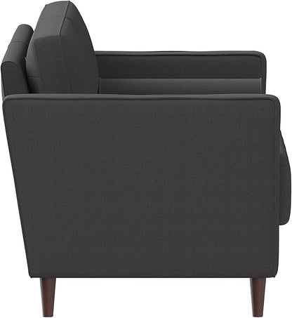 Studio Living® Lexington 39.4" Arm Chair, Mid-Century Modern, Pocket Coil Comfort, Easy Assembly, Woven Fabric, Heather Grey