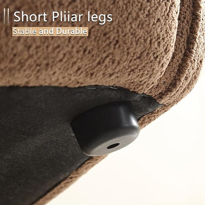 110" Modern Couch Curved Sofa for Living Room, Luxury Curved Sectional Sofas, Upholstered Boucle 3-Seater Loveseat, Minimalist Couches for Office Apartment, Camel