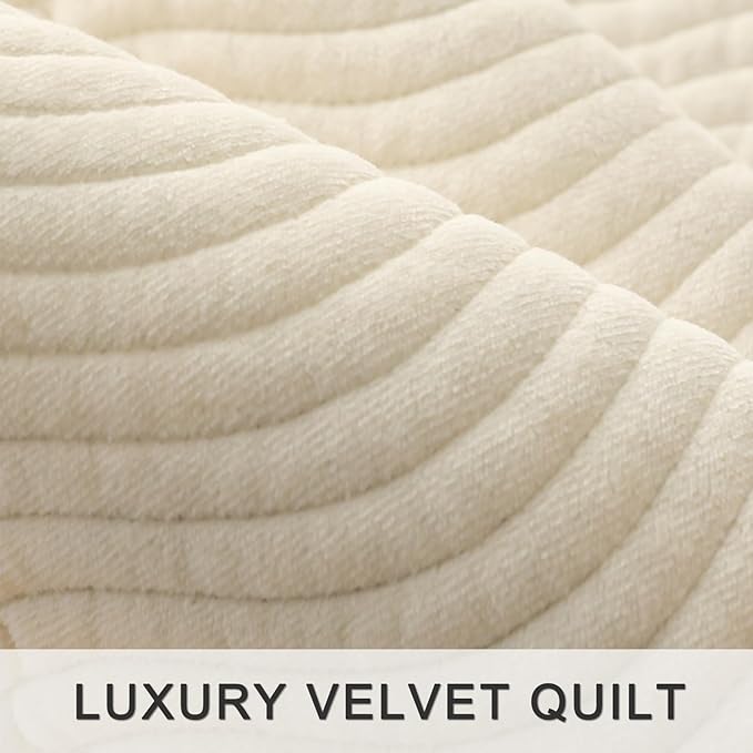 Cotton Striped Quilt Set King 3 Piece Lightweight Reversible Bedding, Stripe Grey White