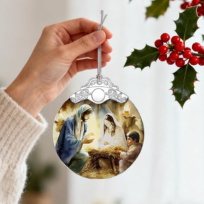 Nativity Scene Ornament, Christmas Tree Ornament, Religious Christmas Ornament, Holy Family, Baby Jesus, Christian Home Decor, Religious Gifts, Christian Gifts, Gift Exchange, Gift Idea