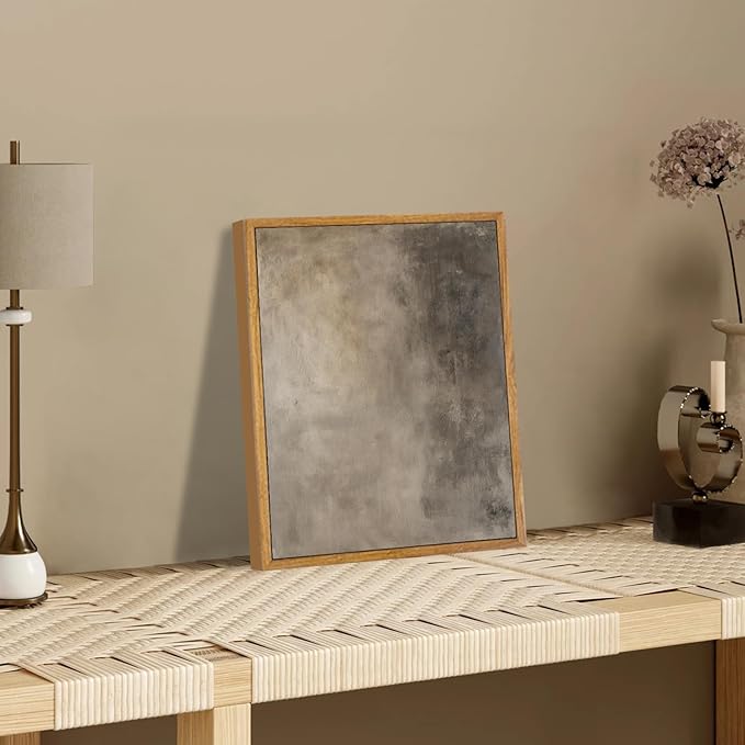 KBKBART Framed Neutral Wall Art, Earthy Abstract Canvas Oil Painting, Minimalist Textural Artwork Wall Decor, Neutral Gallery Art Prints for Bedroom Living Room, Gallery, Gifts for Friends or Family (8"x10")