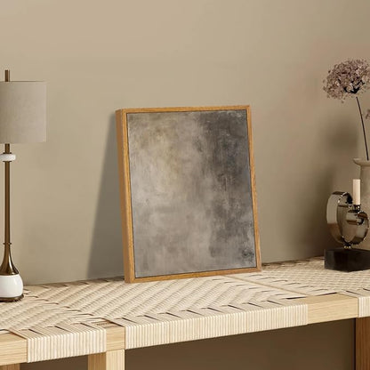 KBKBART Framed Neutral Wall Art, Earthy Abstract Canvas Oil Painting, Minimalist Textural Artwork Wall Decor, Neutral Gallery Art Prints for Bedroom Living Room, Gallery, Gifts for Friends or Family (8"x10")