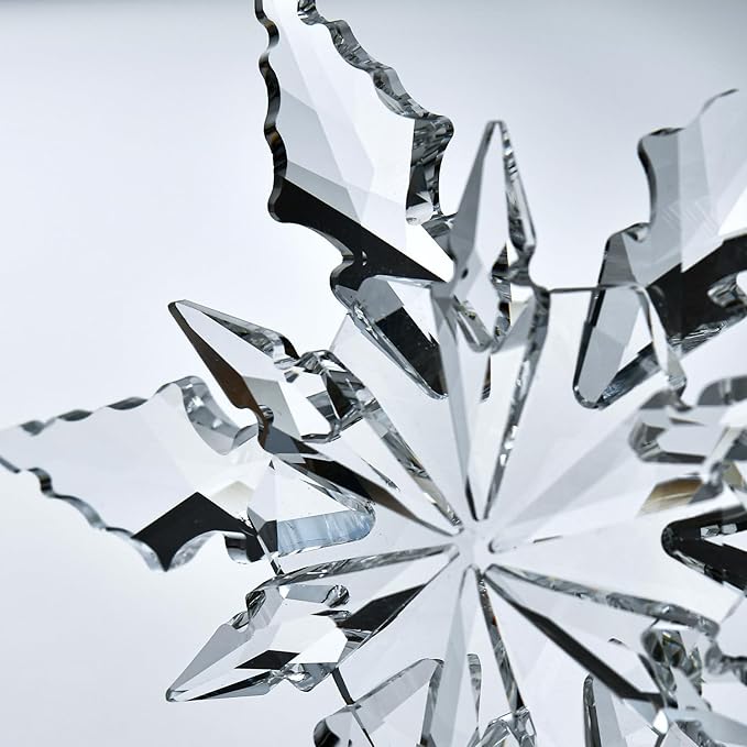 2025 Edition Crystal Snowflake Ornament Christmas Tree Ornament Home Decor Gift (2025-Transparent)