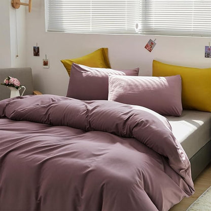 CLOTHKNOW Dusty Purple Queen Size Comforter Sets Pale Mauve Bedding Comforter Sets Soft All Season Purple Comforter with 2 Pillow Cases