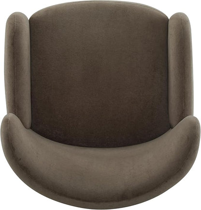 Christopher Knight Home Dolly Mid-Century Modern Velvet Upholstered Wingback Club Chair, Living Room Lounge Chair for Relaxation, Reading Armchair, Solid Wood Living Room Accent Chair, Dark Brown