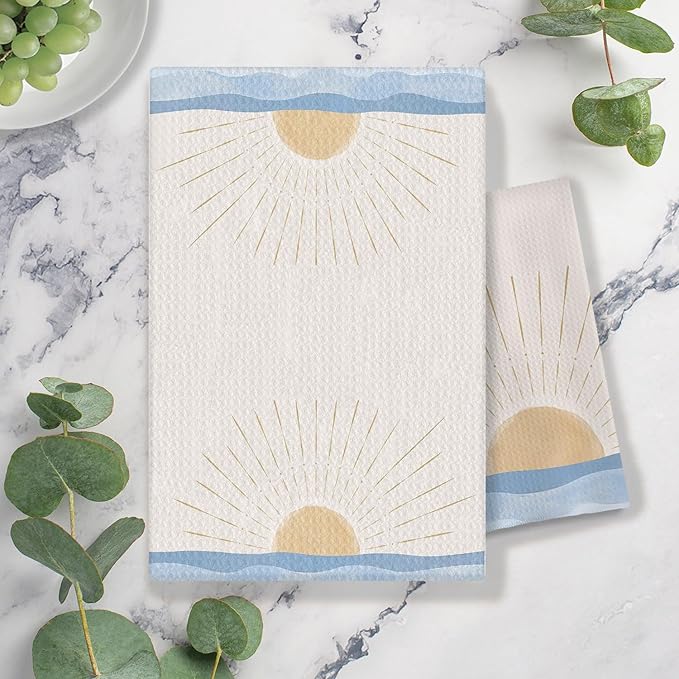 Boho Kitchen Towels Set of 2 Boho Hand Towels Farmhouse Decor Tabletop Decor