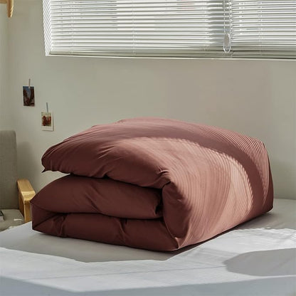 Pureant Brick Red Comforter Sets Full Solid Dark Rust Red Bedding Comforters Modern Plain Purplish Cotton Bed Quilts Women Girls Blackish Red Warm Blankets Pure Dark Brown Red Durable Bedding Vintage