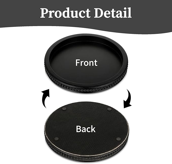 Hanobe Decorative Serving Tray Wood: Black Bead Round Tray for Rustic Wooden Trays Decor Farmhouse Kitchen Counter Circle Tray Vintage Centerpiece for Living Room Home Organizer