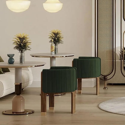 Velvet Fluted Accent Chair for Living Room with Wood Frame, High Resilience Foam, Elegant Modern Armchair (Green)