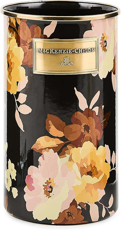 MACKENZIE-CHILDS Enamel Utensil Holder, Stylish Kitchen Countertop, Wild Rose Brown