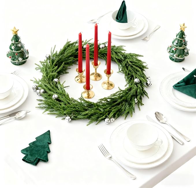 9FT Halloween Garland with Artificial Norfolk Pine - Halloween Decorations, Fall Decor, Greenery for Indoor, Mantle, Wall, Table, Outdoor Christmas Decor, Christmas Decorations