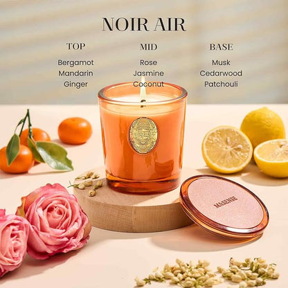 M&SENSE Natural Soy Candle | Noir Air& Neon Orange | 9.2 oz, 50H Burn Time | Luxury Scented Candle for Relaxation, Gifting, Home Décor | Ideal for Bedroom, Office, Party Ambiance