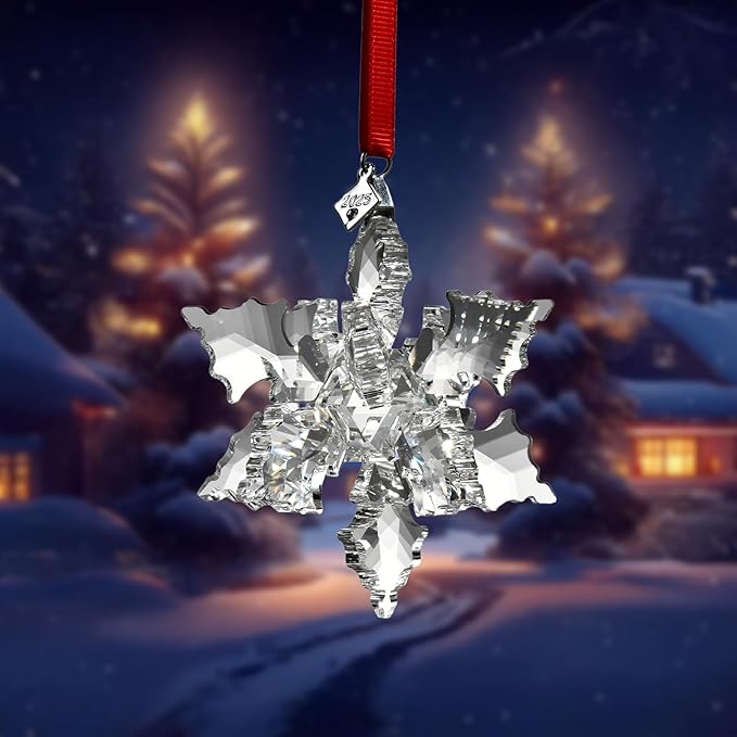 2025 Annual Edition 3D Crystal Snowflake Ornament Christmas Ornament Home Decor Gift (2025-Clear 3D)
