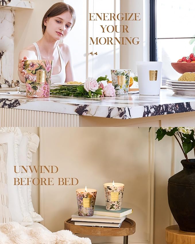 M&SENSE Wild Cherry Scented Candle 3 Wick, 35oz 150H Long Lasting, Soy Candles Fall Winter Stress Relief Romantic Festival Thanksgiving Christmas Gifts for Women Home Decor