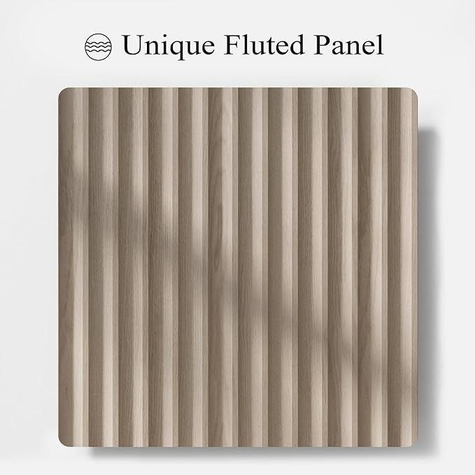 Fluted Nightstand with Charging Station, 23.6" Night Stand with Solid Wood Handle, Mid Century Modern Bedside Table End Table 3 Drawer Dresser for Bedroom, Living Room, White Alder