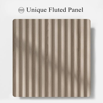 Fluted Nightstand with Charging Station, 23.6" Night Stand with Solid Wood Handle, Mid Century Modern Bedside Table End Table 3 Drawer Dresser for Bedroom, Living Room, White Alder