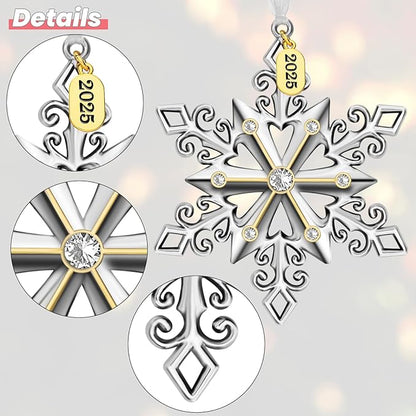 Christmas Tree Ornaments – 2025 Snowflake Hanging Pendant of Car Charm Holiday Decorative Keepsake Gift Home Decor (1 Pieces-B (2025))