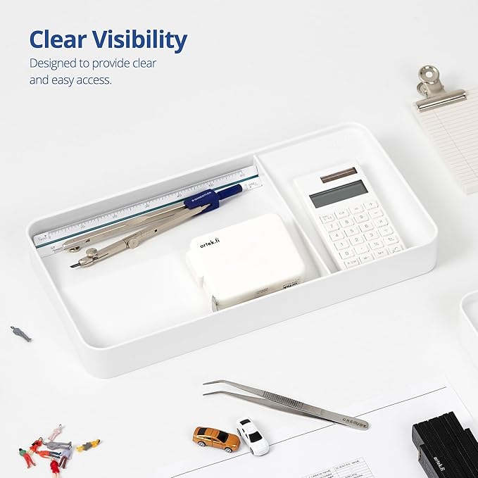 BLUE GINKGO Desk Organizer – Korean-Made Organizer for Notes, Pens, Pencils, and Accessories (Double-sided, White)