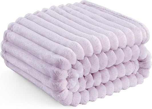 Bedsure GentleSoft Lavender Fog Fleece Blanket for - Cozy Soft Blankets for Women, Cute Small Throws for Girls, 60x80 Inches