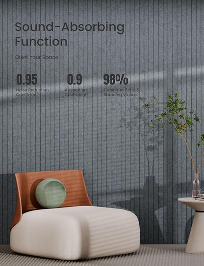 Bumusty Large Cork Board Alternative-47 x35 Felt Bulletin Board Tiles, with 30 Pushpins, 70 Adhesive Tabs, 12-Pack Slat Wall Paneling, Cork Boards for Office Push Pin Board Felt Board-Silver Mink