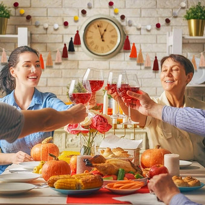 Syhood 4 Pcs Thanksgiving Christmas Pom Pom Tassel Garland Fall Felt Ball Banner Decorative Colorful Pompom Garland for Thanksgiving Autumn Xmas Theme Party Classroom Home Decor(Classic Colors)