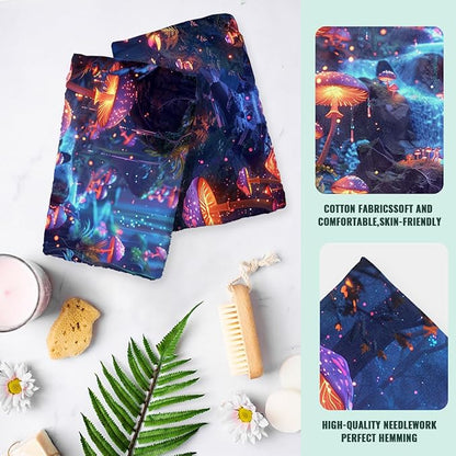 Mushroom Decorative Kitchen Dish Towels Absorbent Fantasy Tea Towels Gift 16x24, Enchanted Forest